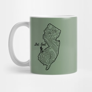 Get Lost Hiking Topographic Art Hike New Jersey State Map Mug